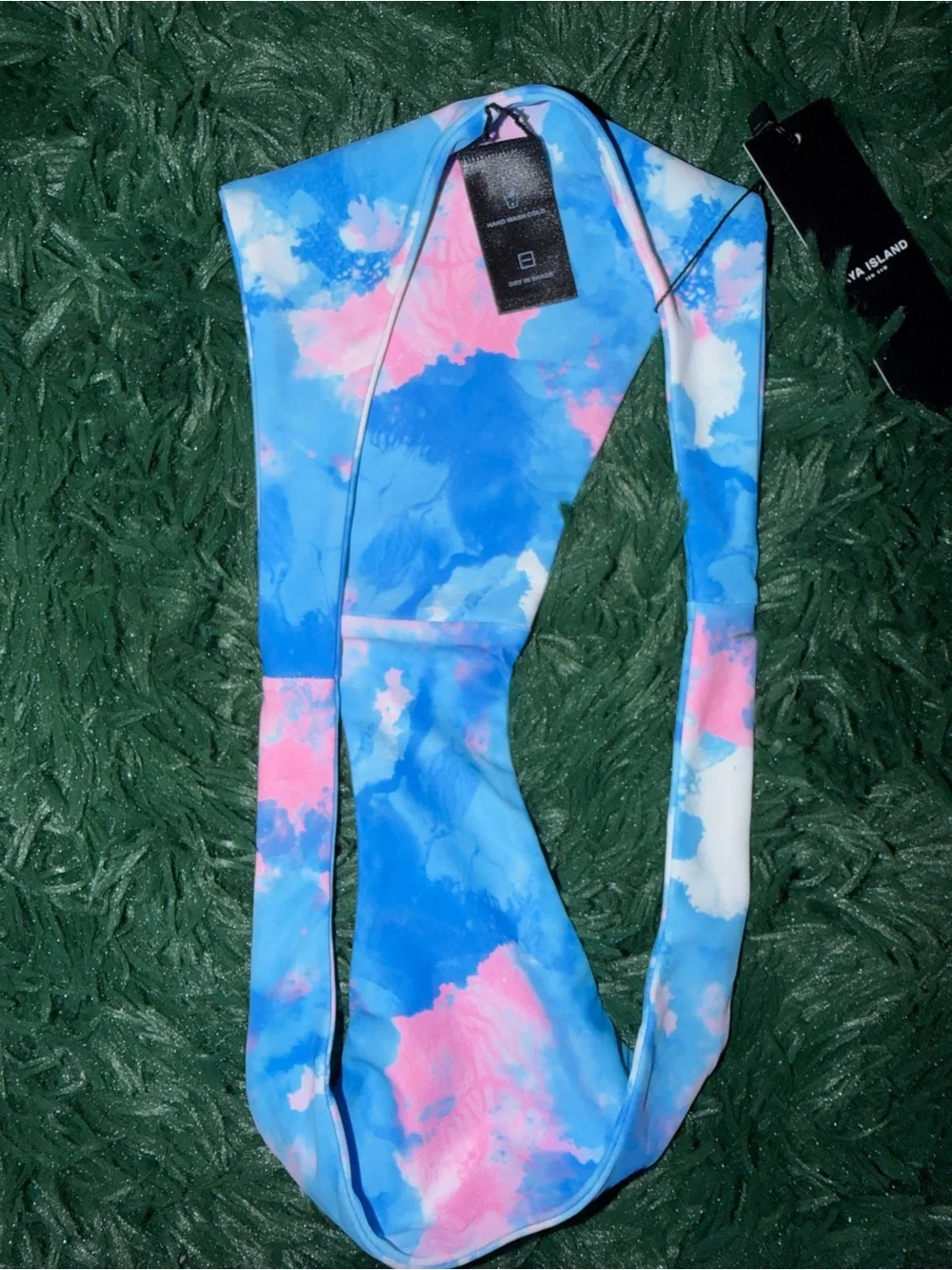 Vaya Island Blue Pink Watercolor Bikini Bottoms | Medium | NWT | Italian Lycra
